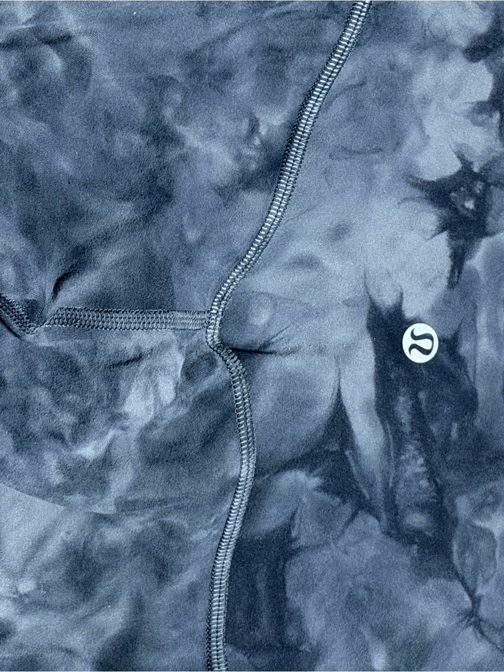Lululemon Black Gray Tie Dye High Rise Leggings Hidden Pocket | Size 4 - Picture 8 of 8